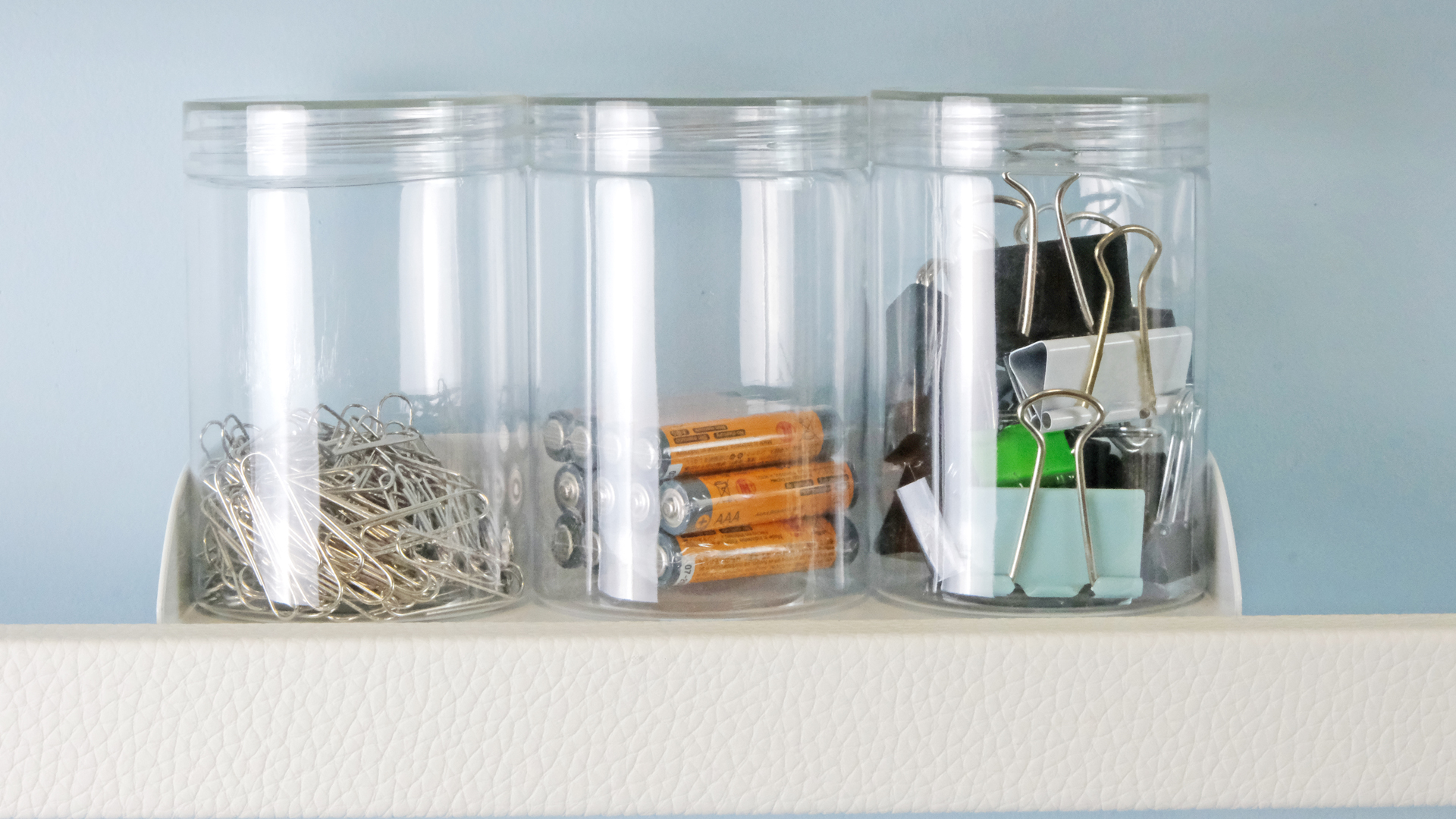 Pencil Tray with Plastic Containers